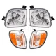 Headlights Left Right 4pcs For Toyota Tundra 2000-2004 Headlamp Corner Lamps Set
