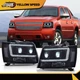 Fit For 2007-2014 Chevy Tahoe Suburban Smoked LED Projector Headlights Lamps