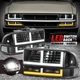 [Switchback F-LED DRL Signal] For 98-04 Chevy Blazer S10 Headlights Black/Clear
