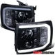 LED Tube Projector Headlights Fit 2007-2014 Chevy Silverado 1500 2500HD Smoke LED Tube Projector Headlights Fit 2007-2014 Chevy Silverado 1500 2500HD Smoke