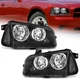 Pair Headlights Black Clear Corner For 2006-2010 Dodge Charger Headlamps