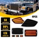 4X LED Smoked Side Marker Light Cover for 1997-06 Jeep Wrangler TJ Accessories D