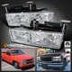 Fits 1988-1998 Chevy GMC C10 C/K 1500 Tahoe Yukon Headlights Lamps Pair 88-98