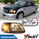 For 1997-2003 Ford F150 Expedition Chrome Headlight+Amber Corner HeadLamps Pair