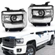 Clear LED DRL Headlights Headlamps For 2014-2018 GMC Sierra 1500 2500HD 3500HD