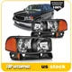 Fits 1999-2007 GMC Sierra 1500 Yukon XL Headlights Assembly Black Housing Pair