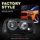 For 2006-2010 Dodge Charger Black OE Style Clear Headlights Headlamps Set LH+RH