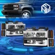 For 88-93 Chevy C/K C-Tube LED DRL Headlight Turn Signal Lamp Replacement Black