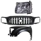 TACOMA 01-04 GRILLE Paintable Shell and Insert 3-pc Kit with Fender Headlight