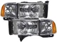 Headlights Set Fits 99-02 Dodge Ram Sport w/ Corner Lights Performance Lens 1500