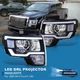 For 09-14 Ford F-150 Pickup Black LED DRL Bar Projector Headlights Lamps Pair