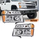 For 04-12 Chevy Colorado GMC Canyon Chrome Headlight Headlamp+Corner Left+Right For 04-12 Chevy Colorado GMC Canyon Chrome Headlight Headlamp+Corner Left+Right