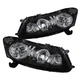 Fit 2008-2012 Honda Accord 4Dr Sedan Black Diamond Headlights Driving Head Lamps