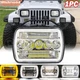For Jeep Cherokee XJ 84-2001 Wrangler YJ 86-1995 5x7" 7x6 Led Headlight Halo DRL