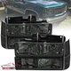 Smoke Headlights+Bumper+Corner Signal Lamps Fits 94-98 GMC C/K Sierra Suburban
