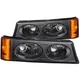 Anzo 511036 Crystal Black Amber Signal Lights for 2003&ndash;2006 Chevy Silverado / Av
