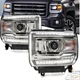 Chrome DRL Headlights Assembly with LED for GMC Sierra 1500 2014-19 White Concer