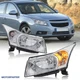 Set Chrome Headlights For 2011-2015 Chevy Cruze Sedan 2016 Limited Front lamps
