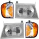 Headlight and Corner Light Kit For 92-02 Ford E-150 Econline E-250 Econoline 4Pc