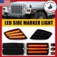 Sequential LED Front Fender Side Marker Signal Lights For 97-06 Jeep Wrangler TJ