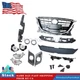 Front Upper Black Grille With Chrome Trim/Fog Light Brackets Fit 2014-16 Mazda 3