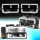 For 1994-2000 GMC C/K 1500-3500 Suburban Square-LED DRL Headlights Black/Amber
