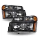 For 2004-2012 Black Chevy Colorado GMC Canyon Headlights Assembly+ Bumper Lamps For 2004-2012 Black Chevy Colorado GMC Canyon Headlights Assembly+ Bumper Lamps