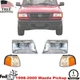 Front Headlight + Corner Lamp Left & Right Side For 1998-2000 Mazda Pickup