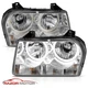 [Dual LED Ring] 2005-2010 For Chrysler 300 Chrome Halos Replacement Headlights