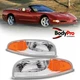 For 1997-2004 Chevy Corvette C5 Front Turn Signal Light Chrome Yellow Left+Right