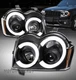 Fit 05 06 07 Jeep Grand Cherokee LED Tube Projector Headlights Black Left+Right