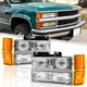 Headlights For 1994-1998 Chevy Silverado OBS C/K 1500 2500 3500 w/ Bumper Lamp