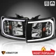 Fits 2007-2013 Chevy Silverado 1500 2500HD 3500HD LED Strip Headlights Black Fits 2007-2013 Chevy Silverado 1500 2500HD 3500HD LED Strip Headlights Black