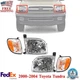 Front Head Light + Signal Lamp RH & LH For 2000-2004 Toyota Tundra