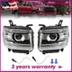 Clear LED Headlights DRL Lamps for 2014-2018 GMC Sierra 1500 2015-2019 2500 3500