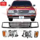 Fits 1993-1998 Toyota T100 Pickup Silver Gray Grille Headlight Signal Light 5pcs