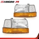 6PC Headlights Corner Side Signal Lights Fit For 92-97 Ford Pickup 92-96 Bronco