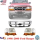 Fits Ford Ranger 1998-2000 Front Grille Chrome & Headlights Signal Lamps Set
