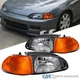 Fits 1992-1995 Honda Civic EH EG EJ 4Dr Sedan Black Headlights+Corner Lamps Pair