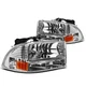 Fit 1997-2004 Dodge Dakota/Durango Chrome Housing Amber Side Headlight/Lamps Set