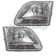 For 01-04 F150 Pickup Halogen Headlight Headlamp Head Light Lamp w/Bulb PAIR SET