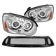 For Subaru Impreza WRX Chrome Halo LED Projector Headlights+Mesh Hood Grille