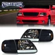 Fit For 1997-2004 Ford F150 Black/Smoked LED Strip Headlights Headlamps LH+RH