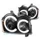 Fit 05-07 Jeep Grand Cherokee LED Tube Projector Headlight Headlamp Black LH+RH