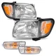 Headlights+Corner Signal Lights+Bumper Lamp w/ Bulbs For 2001-2004 Toyota Tacoma