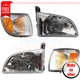 New Corner Lights, Headlight Kit 4pc halogen for 1998-2000 Toyota Sienna CE, LE