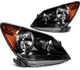 2005-2010 Pair Headlights Assembly For Honda Odyssey 3.5L Black Housing