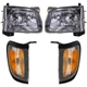 TACOMA 01-04 HEAD LAMP RH AND LH Assembly Halogen 4-pc Kit with Corner Lights