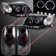 Black Halo Projector Headlights + Smoke Taillights for 1997.8-2003 Ford F-150