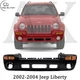 Front Bumper Cover Paintable & Turn Light Pair Set For 2002-2004 Jeep Liberty